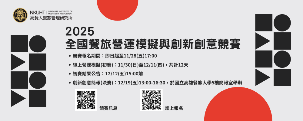 2025全國餐旅營運模擬與創新創意競賽
